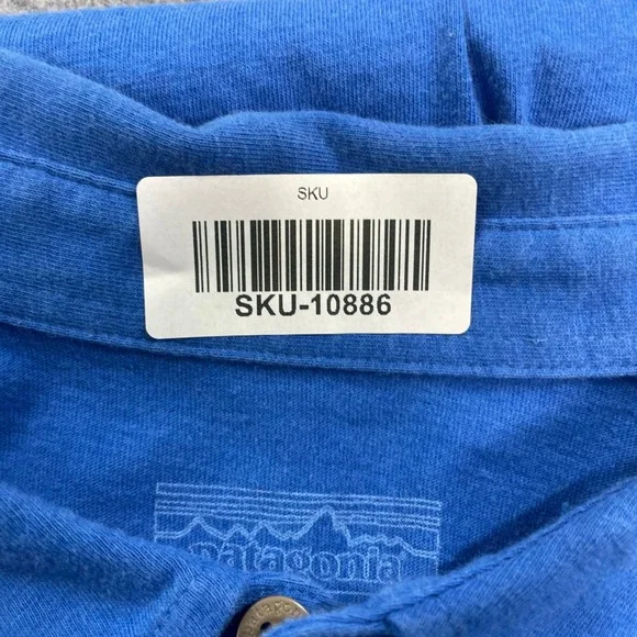 Patagonia Mens Polo Shirt XL Blue Short Sleeve - Picture 12 of 12